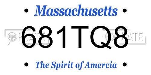 681TQ8 Massachusetts License Plate