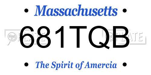 681TQB Massachusetts License Plate