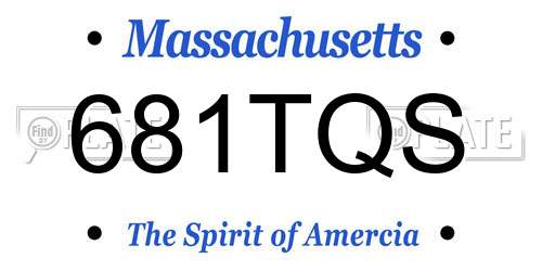 681TQS Massachusetts License Plate