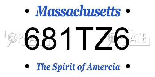 681TZ6 Massachusetts License Plate