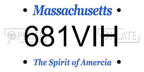 681VIH Massachusetts License Plate