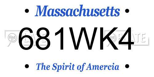 681WK4 Massachusetts License Plate