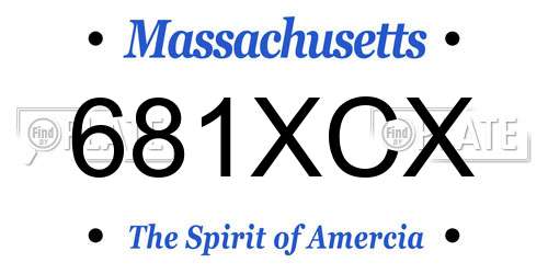 681XCX Massachusetts License Plate