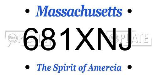 681XNJ Massachusetts License Plate