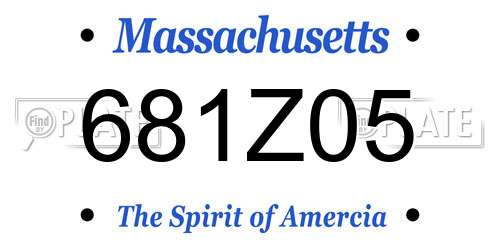 681Z05 Massachusetts License Plate