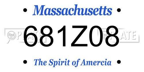 681Z08 Massachusetts License Plate