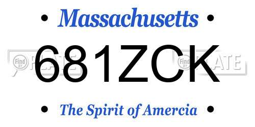 681ZCK Massachusetts License Plate