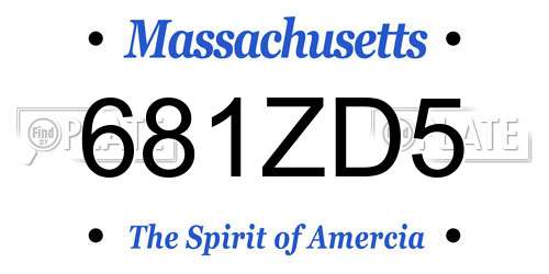 681ZD5 Massachusetts License Plate