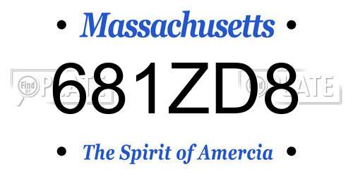 681ZD8 Massachusetts License Plate