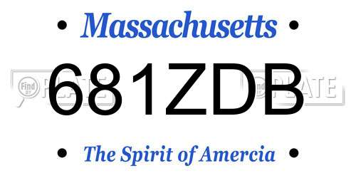 681ZDB Massachusetts License Plate
