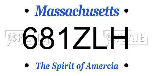 681ZLH Massachusetts License Plate