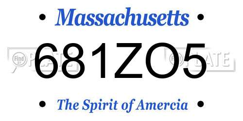 681ZO5 Massachusetts License Plate