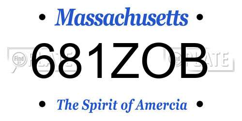 681ZOB Massachusetts License Plate
