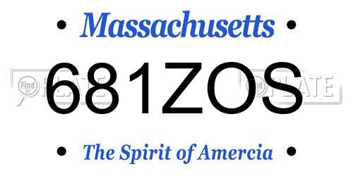 681ZOS Massachusetts License Plate