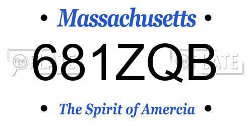 681ZQB Massachusetts License Plate