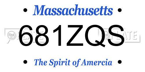 681ZQS Massachusetts License Plate