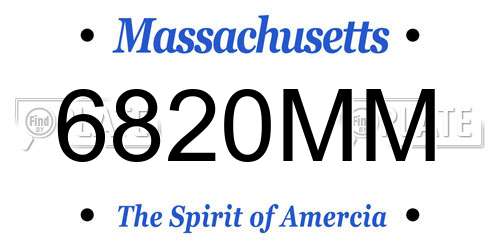 6820MM Massachusetts License Plate