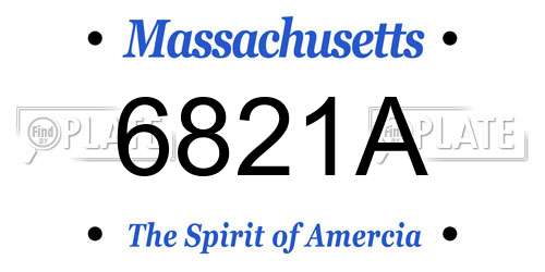 6821A Massachusetts License Plate