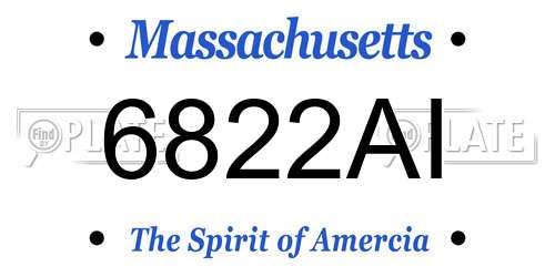 6822AI Massachusetts License Plate