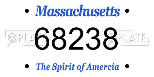 68238 Massachusetts License Plate