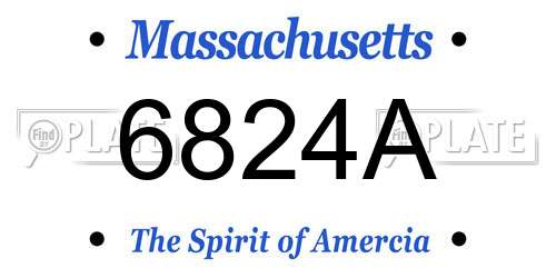 6824A Massachusetts License Plate