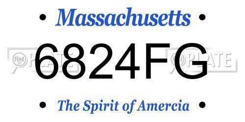 6824FG Massachusetts License Plate