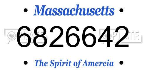 6826642 Massachusetts License Plate
