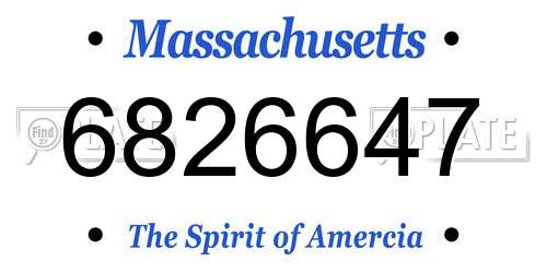 6826647 Massachusetts License Plate