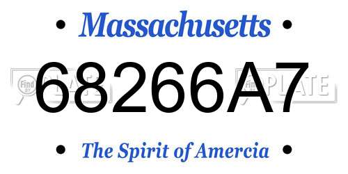68266A7 Massachusetts License Plate
