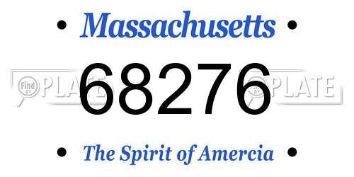 68276 Massachusetts License Plate