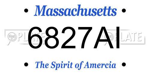 6827AI Massachusetts License Plate