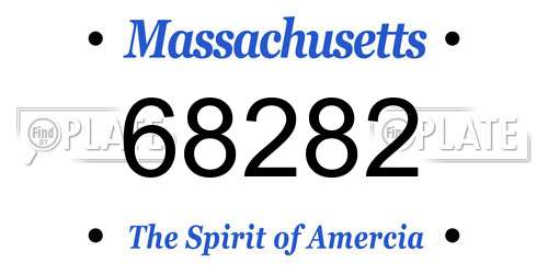 68282 Massachusetts License Plate