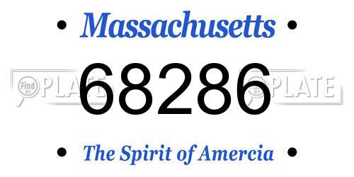 68286 Massachusetts License Plate