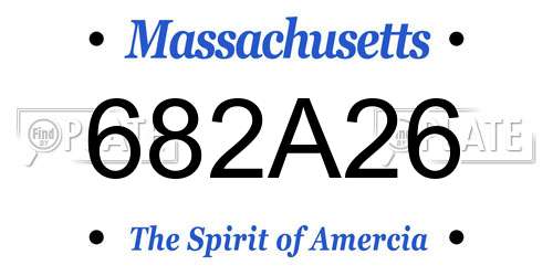 682A26 Massachusetts License Plate