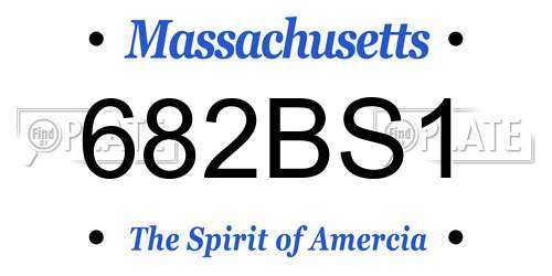682BS1 Massachusetts License Plate