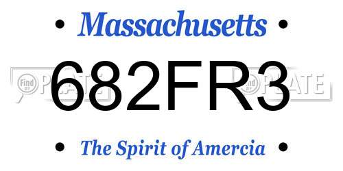 682FR3 Massachusetts License Plate