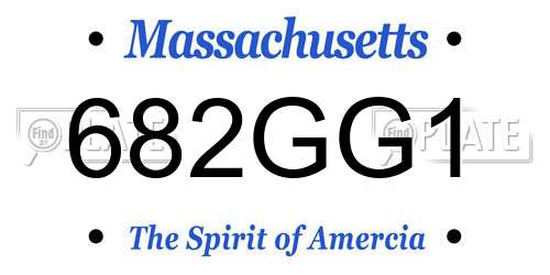 682GG1 Massachusetts License Plate