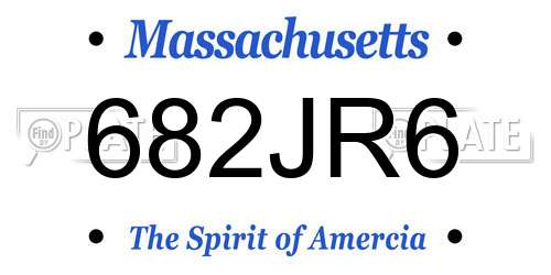 682JR6 Massachusetts License Plate