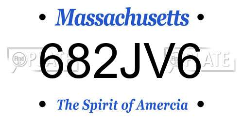 682JV6 Massachusetts License Plate