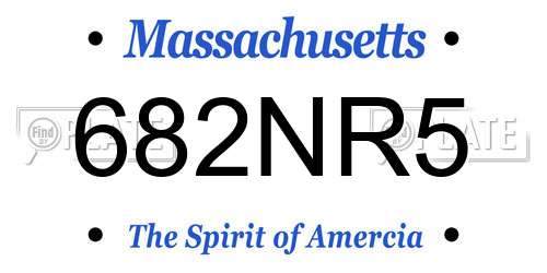 682NR5 Massachusetts License Plate