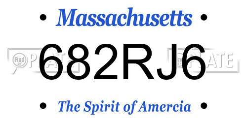 682RJ6 Massachusetts License Plate