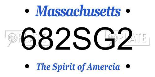 682SG2 Massachusetts License Plate