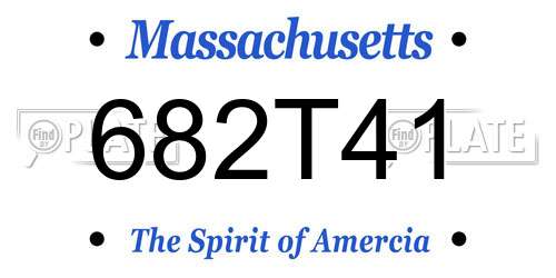 682T41 Massachusetts License Plate
