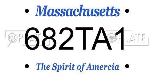 682TA1 Massachusetts License Plate
