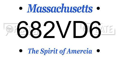 682VD6 Massachusetts License Plate