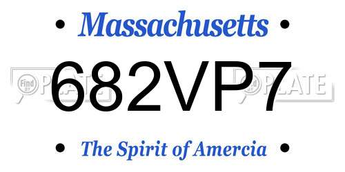 682VP7 Massachusetts License Plate