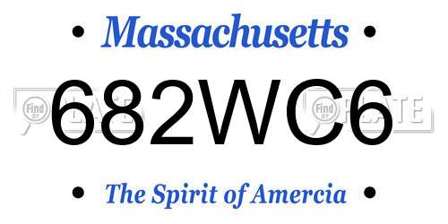 682WC6 Massachusetts License Plate