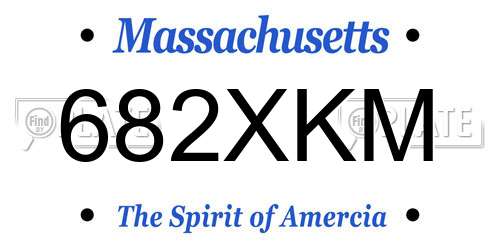 682XKM Massachusetts License Plate