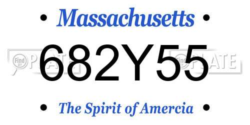 682Y55 Massachusetts License Plate
