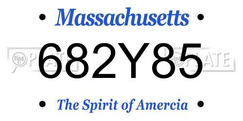682Y85 Massachusetts License Plate